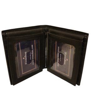 RFID Blocking Mens Leather Bi-Fold Big Hipster Wallet, 25 cards slots